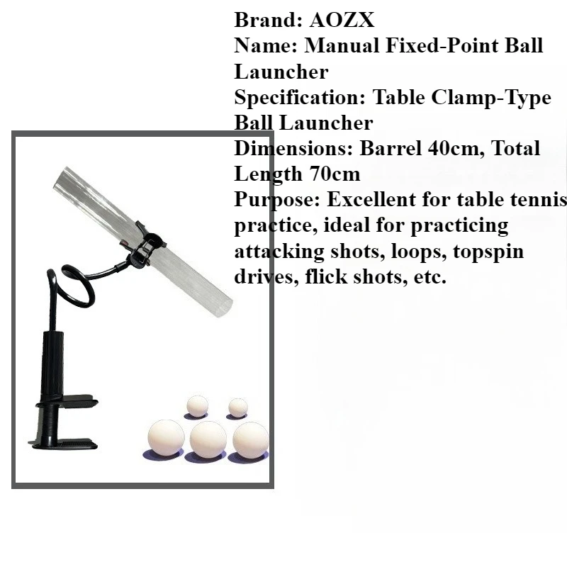 Table Tennis Fixed-Point Manual Ball Launcher Trainer - Stroke Form Practice Aid for School & Club Training