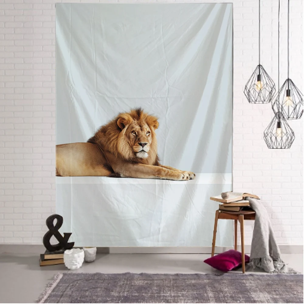 

Lion tapestry wall hanging cloth mysterious and psychedelic Kawaii room wall decoration bedroom living room tapestry