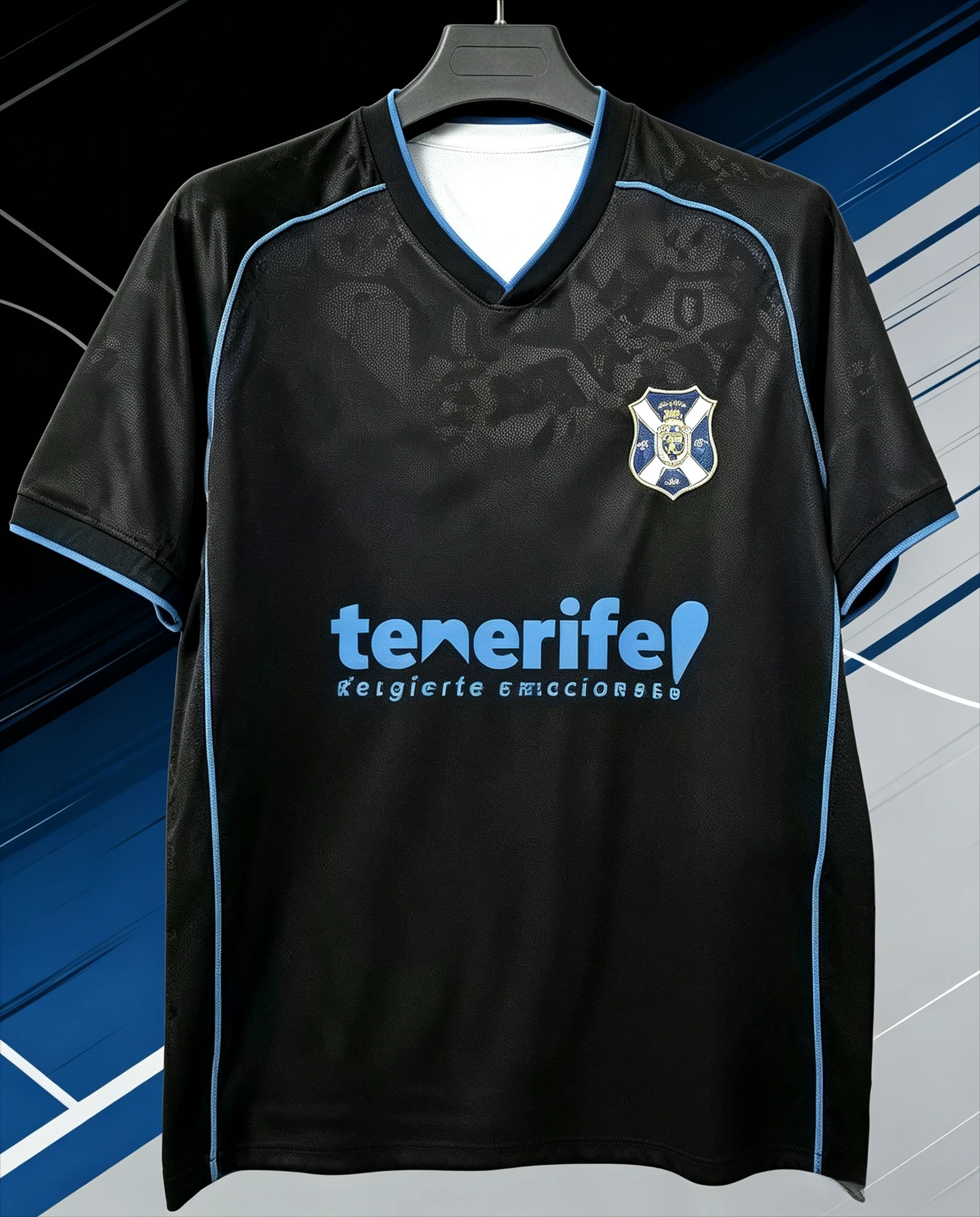 26-27 New Tenerife Football Jersey Summer 3D Printed Quick Drying Sports Men's and Women's Short Sleeved T-shirt Family Matching