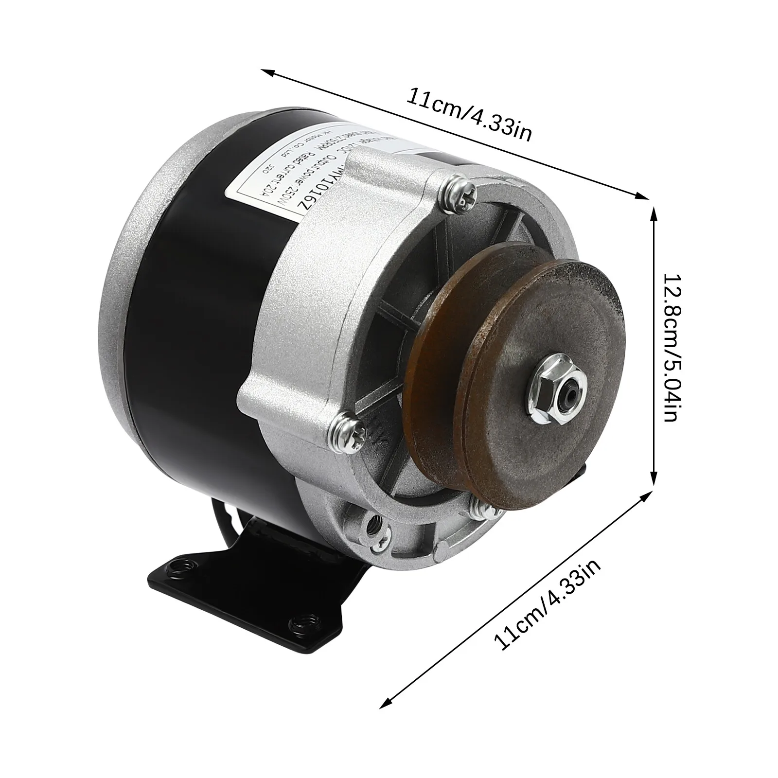 12V 250W 0-300rpm Iron Copper High Power Gear Reduction DC Motor MY1016Z 0-300RPM for E-Bike Scooter Electric Cars Silver Black
