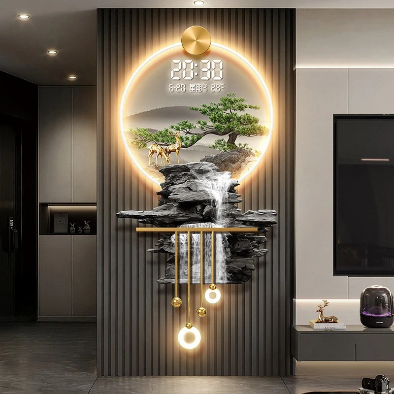 perpetual calendar Wall clock with light room decoration digital clock intelligence aesthetic reloj de pared home furniture
