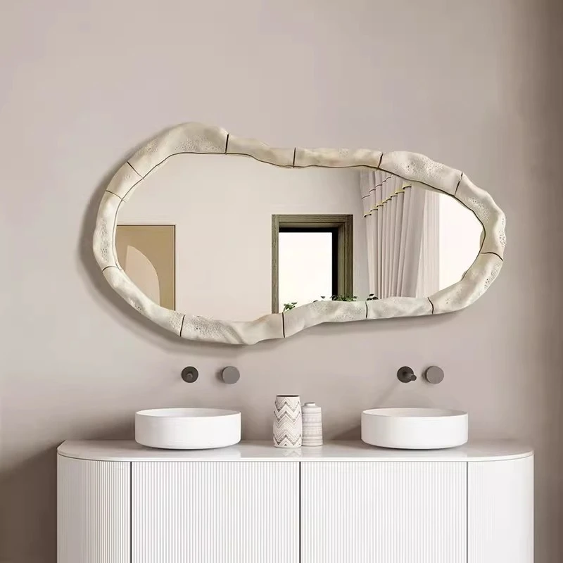 Luxury Irregular Mirror Bathroom Vanity Aesthetic Dressing Table Mirror Korean Style Nordic Spiegel Wand Living Room Decorations