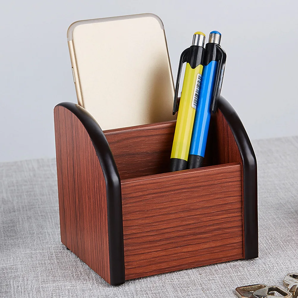 1Pcs Wooden Pen Box Multi-Purpose Desktop Small Office Organizer Pen Holder Sundries Storage Box Classification Storage
