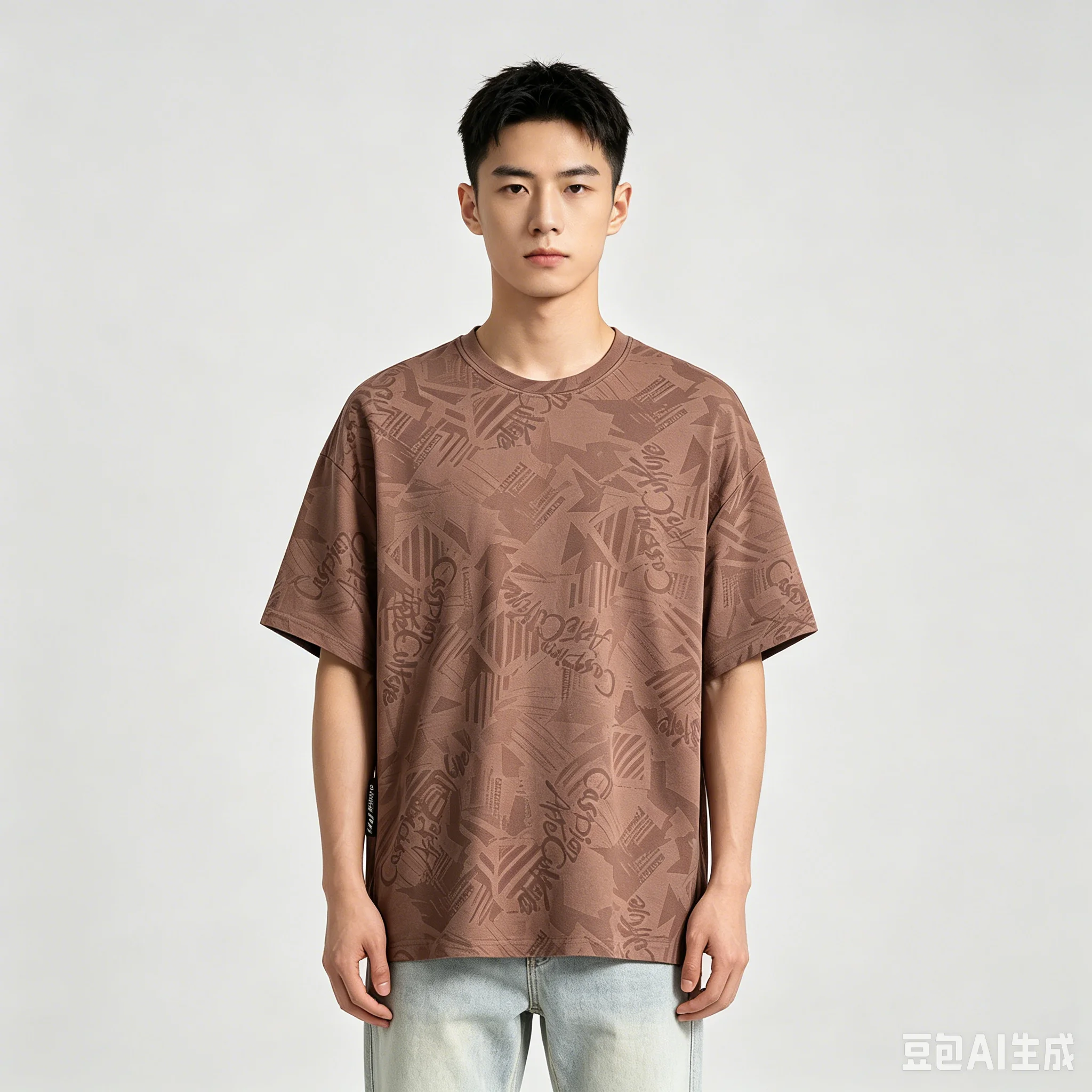 New 2026 Men's 270G floral trend top summer extra-large short-sleeved T-shirt for men fit 50-175kg L-9XL fashion comfortable