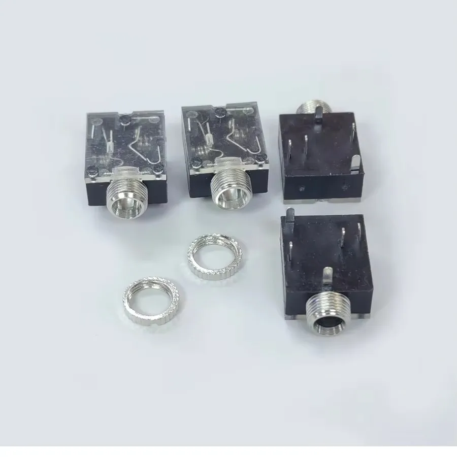 100PCS/Lot PJ-324M 3.5MM Audio Socket/Jack Connector with Nuts 5Pin PCB Mounting For Headphone