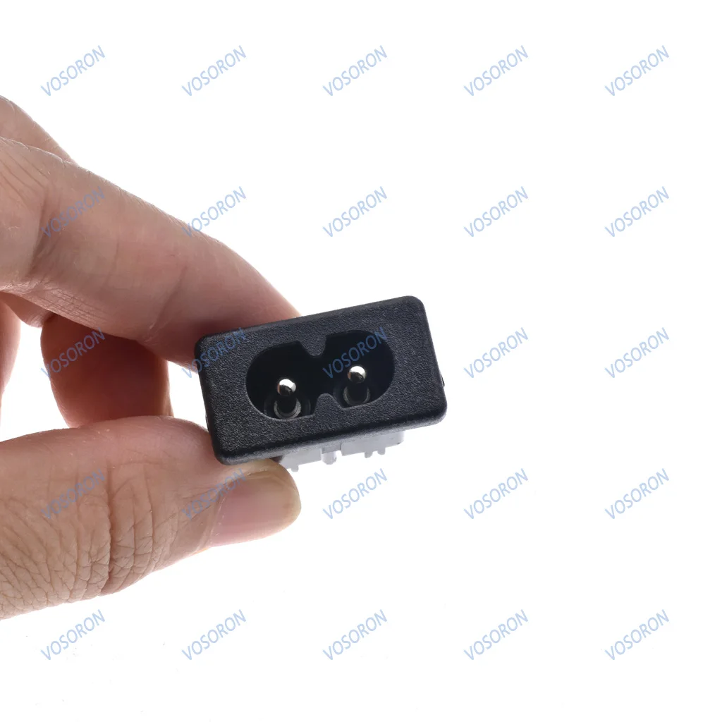 10Pcs Black Male Plug IEC320 C8 Power Socket Connector AC 250V 2.5A 2Pin