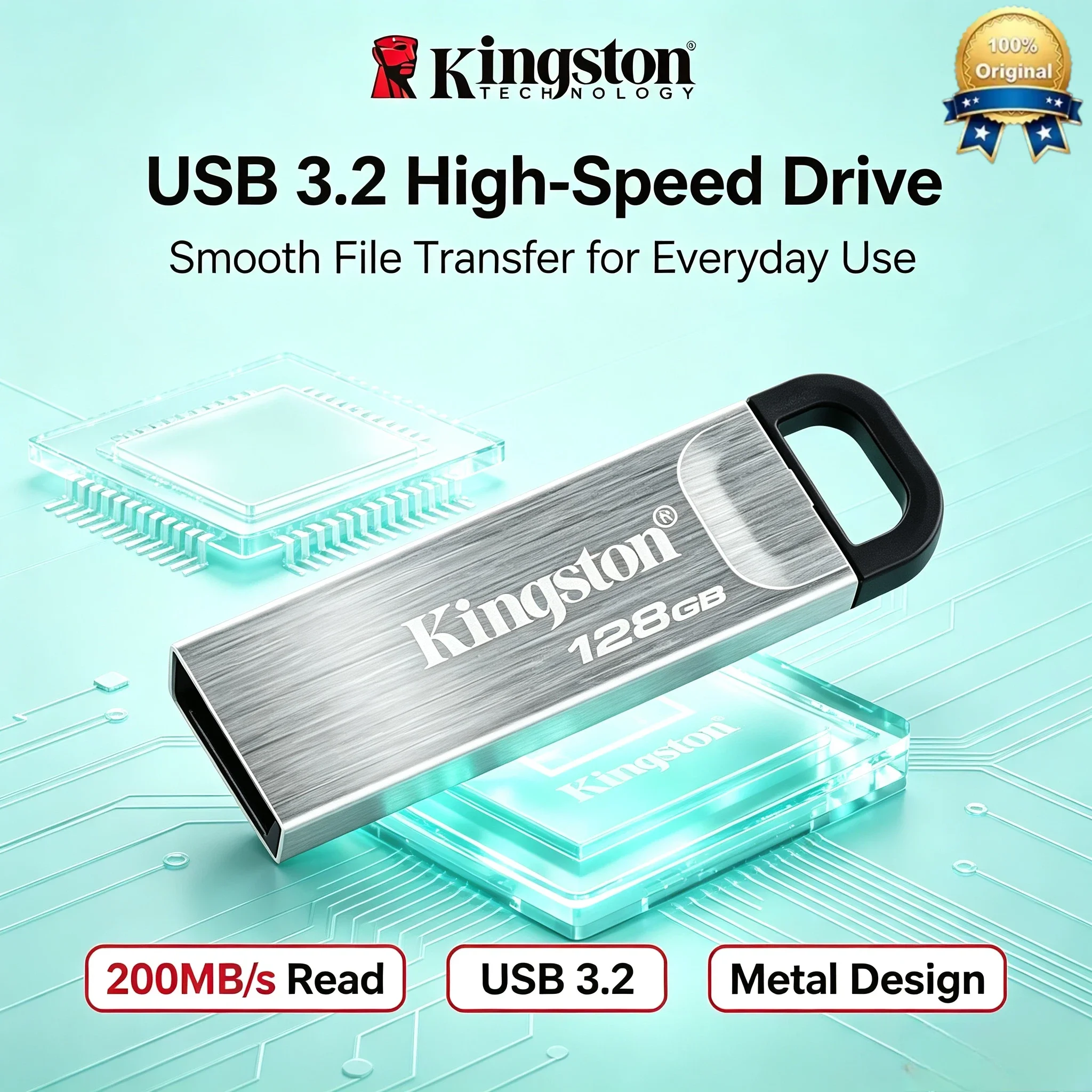 Kingston DataTraveler Kyson 512GB 256GB 128GB 64GB USB3.2 Gen 1 Flash Drive 200MB/s for Desktop PC Computer