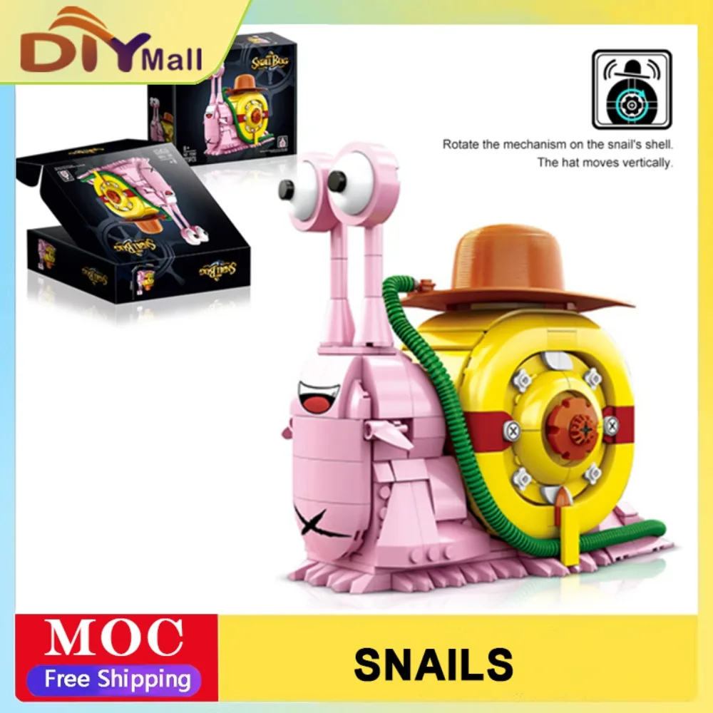 

DK1590 738pcs Snail Telephone Bug Building Kit STEM Educational Construction Toy Desktop Decoration Gift For Kid Adult Xmas Gift