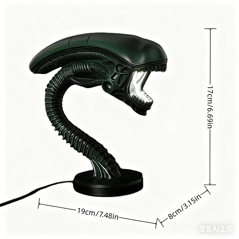 Unique Alien Creature Lamp Stand, Bedroom Home Decorative Lamps, Resin Decoration Items and Ornaments, Snake or Dragon Style,1pc