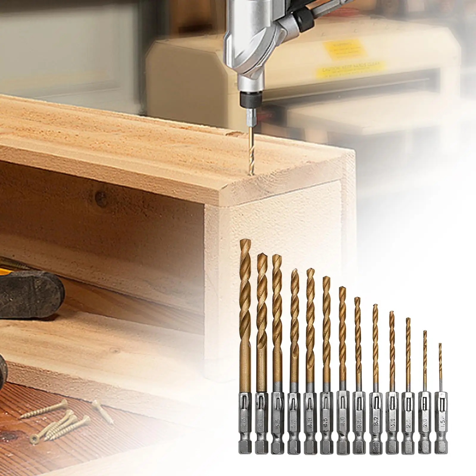 

13x спиральное сверло с шестигранной ручкой 1,5 мм-6,5 мм, деревообрабатывающие инструменты, набор сверл с шестигранным хвостовиком для стали, алюминиевого сплава, листового металла