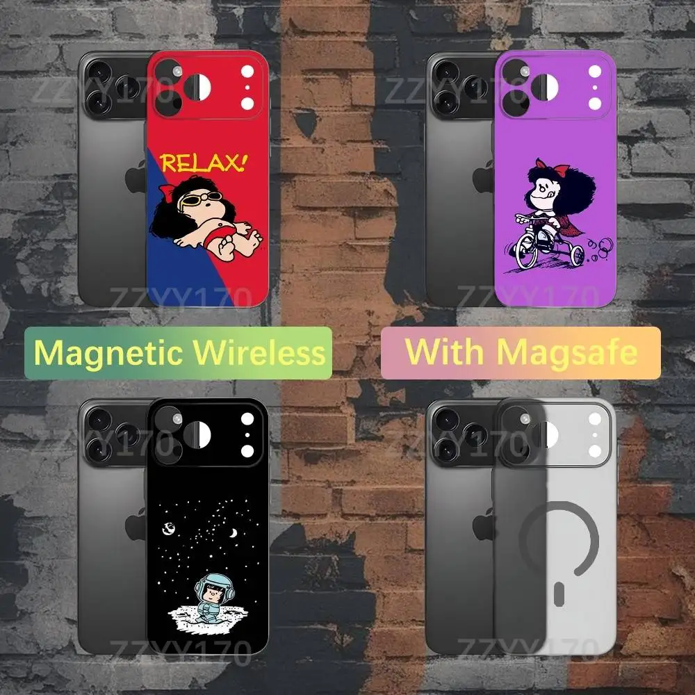 

M-MafaldaS Cute Girl Phone Case For iPhone 17,16,15,14,13,12,X,XS,Pro,Max,Plus,E,Air,Mini with Magsafe Magnetic Frosted Clear