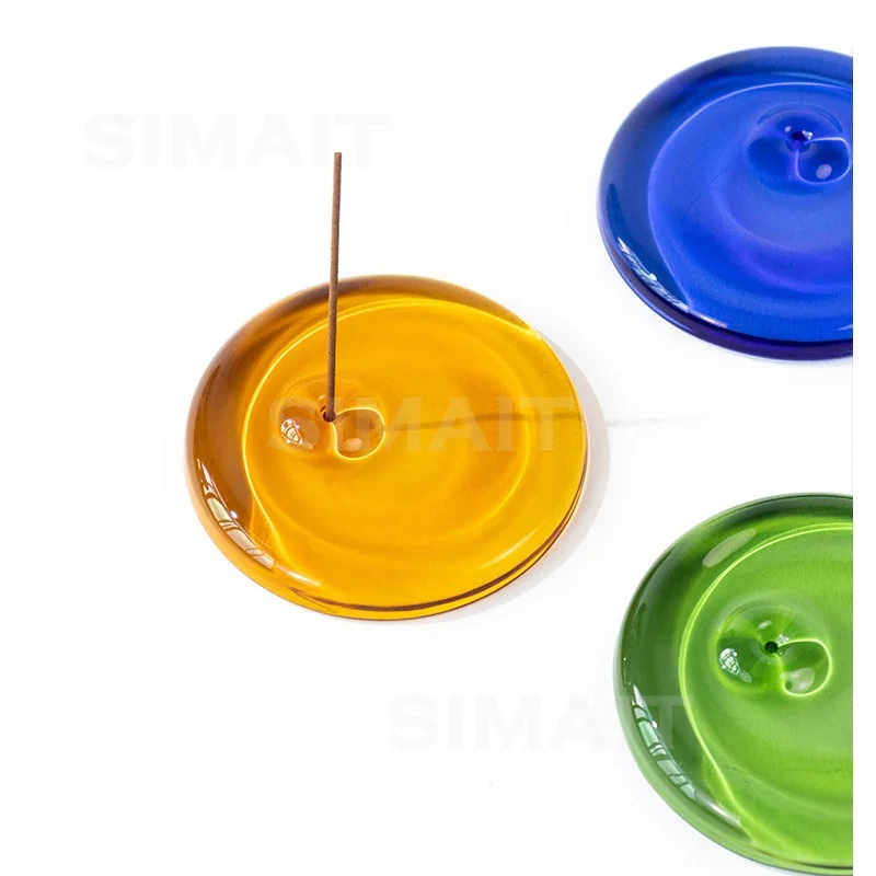 Glazed Thread Incense Plug Base, Incense Plate, Incense Tray, Home Desktop Ornament