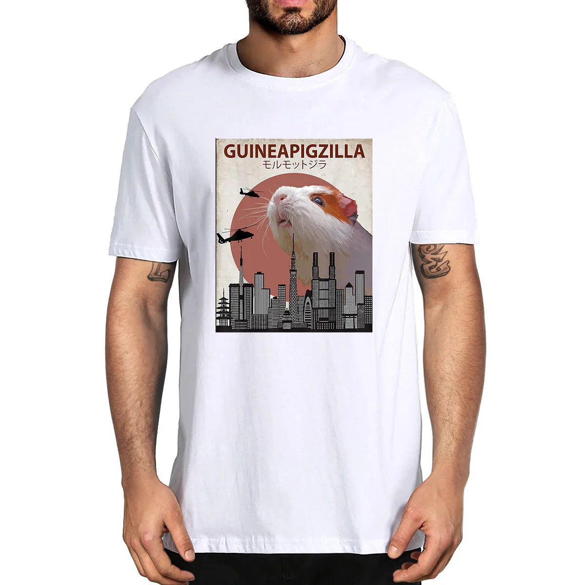 

100% Cotton Guineapigzilla Funny Guinea Pig Funny Summer Mens Novelty T-Shirt Women Casual Streetwear Soft Tee EU Size Gift