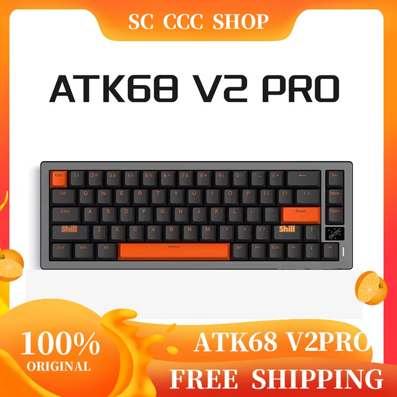 ATK68 V2 Pro Mechanical Keyboard Magnetic Switch Wired RGB Hot Swap Custom Aluminium Alloy Esports Gamer Keyboard For Accessory