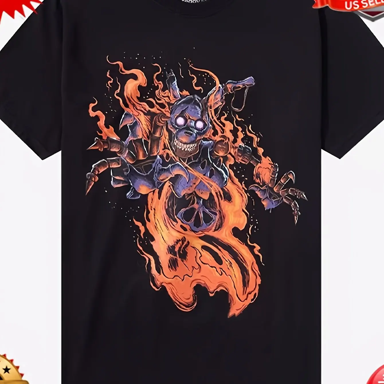The Popular T-shirt From 'Five Nights in Brentap' Is An Excellent Gift for A Boyfriend with A Humorous Retro Style
