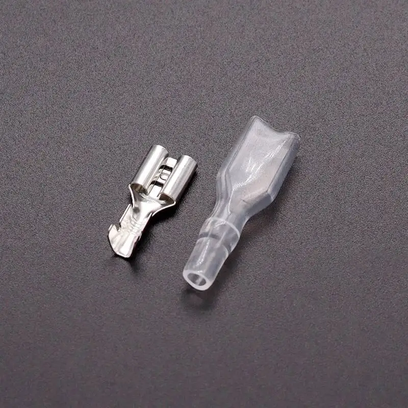 20 Stück Federklemmenstecker 2,8/4,8/6,3 mm, Hülse, Verbindungsstück, Bootsschalter, Kaltpresskopf – Detail 5