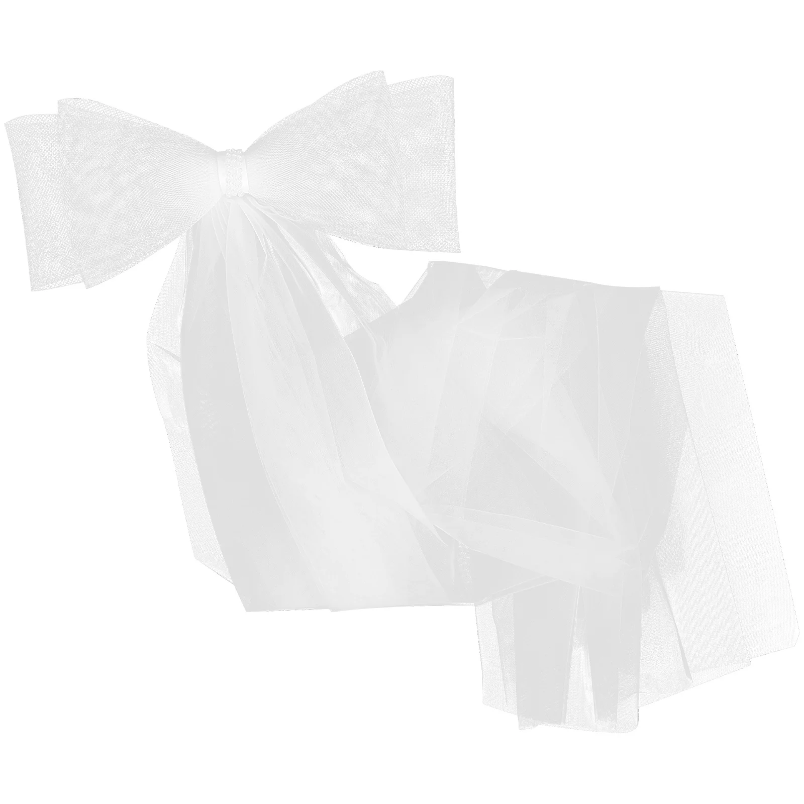 

1 Piece Romantic Bow Bridal Veil Long Mesh Wedding Veil Stretchable Comfort Fit Elegant Bride Charm Enhancer Wedding Veils
