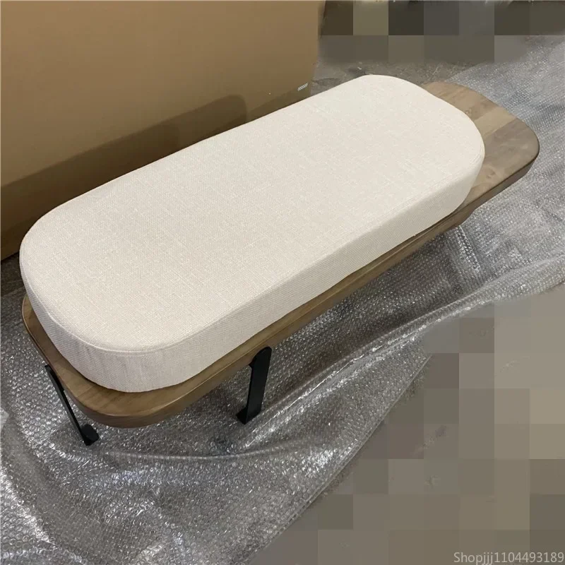 Stylish American Design Solid Wood Entryway Bench, Long Shoe Bench for Hallway, Creative Low Stool for Home Durable Comfortable