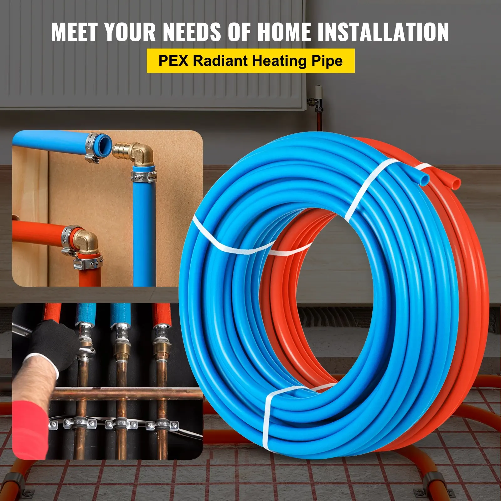 

PEX Tubing Oxygen Barrier - 2 Rolls Of 1 2 Inch X 300 Feet Tube Coil - EVOH PEX-B Pipe For Residential Commercial Radiant Floor