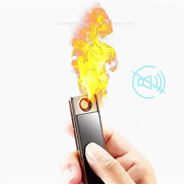 Flameless Electric Plasma Arc Lighter Metal Windproof Waterproof USB Rechargeable Dual Arc Lighter Creative Gift Silent Lighter