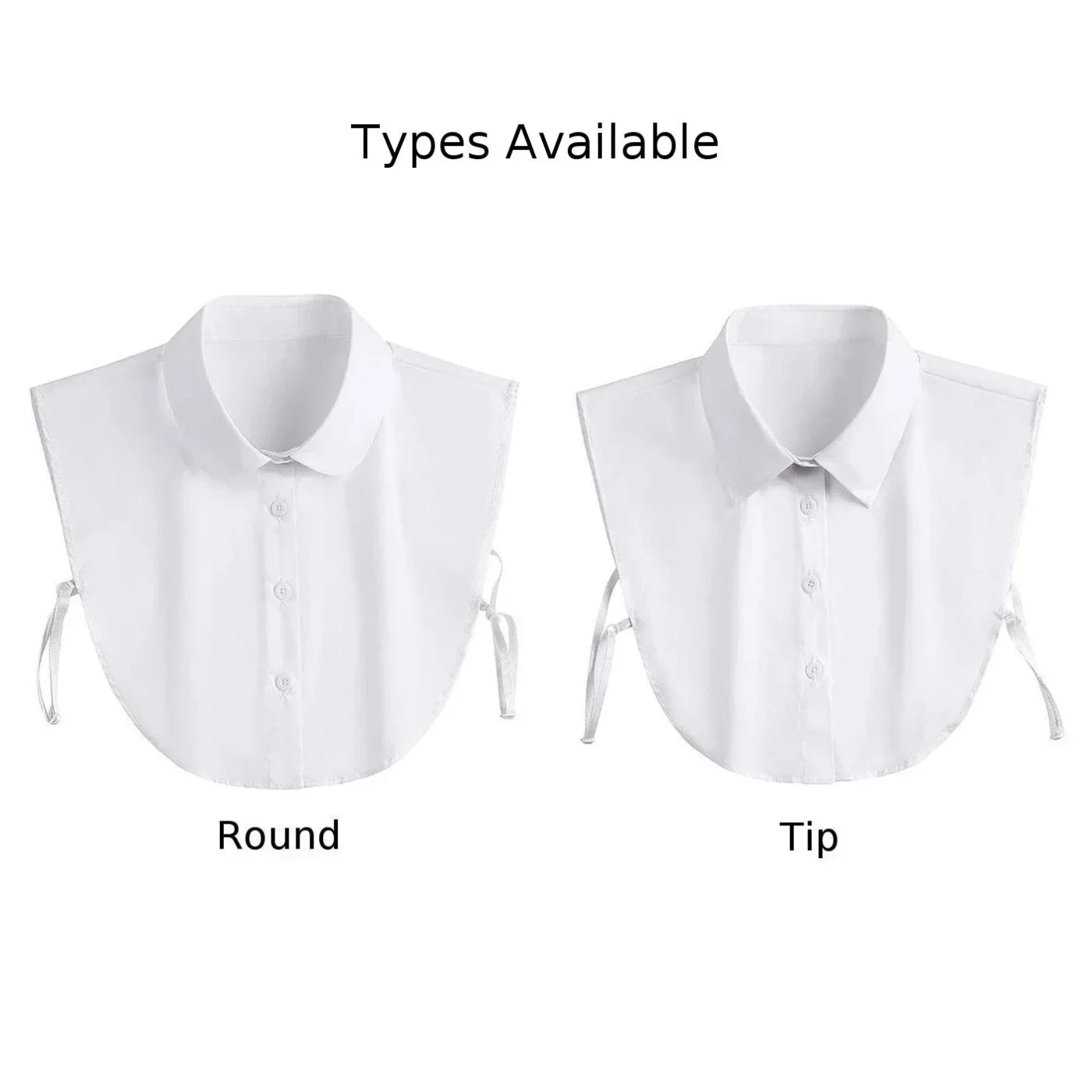 Men Women Detachable Collars Solid Color Fake Shirt Collar Unisex Versatile Casual Business Collar Apparel Accessories