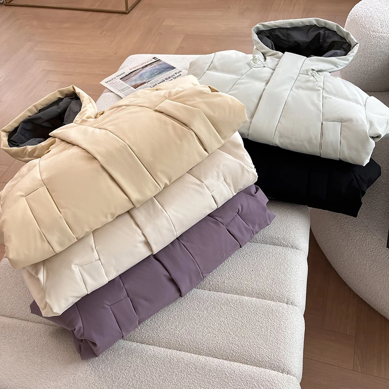 바나나윈드 티엔드 화이트 두 다운 자에 여성용 겨울 코트 방풍 방수 후드 패딩 코트 프리미엄