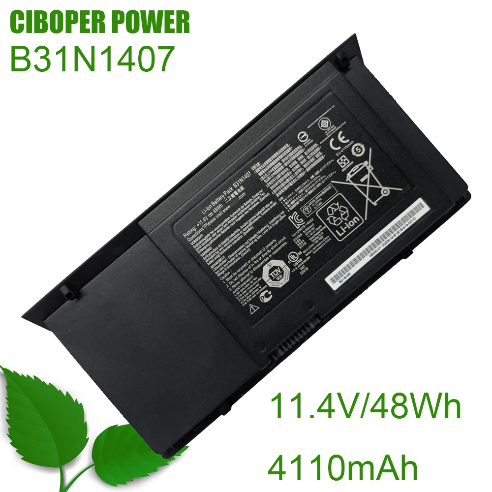 

CP Original Laptop Battery B31N1407 11.4V/48Wh/4110mAh 0B200-01120000 0B200-01120100 For B451 B451JA B451JA-1A Series Notebook