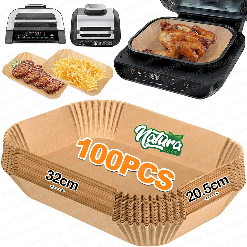 بطانات ورق زبدة كبيرة للمقلاة الهوائية للاستعمال مرة واحدة لشواية نينجا فودي ماكس الصحة وAG551EU/AG651UK، ملحقات مقلاة الهواء