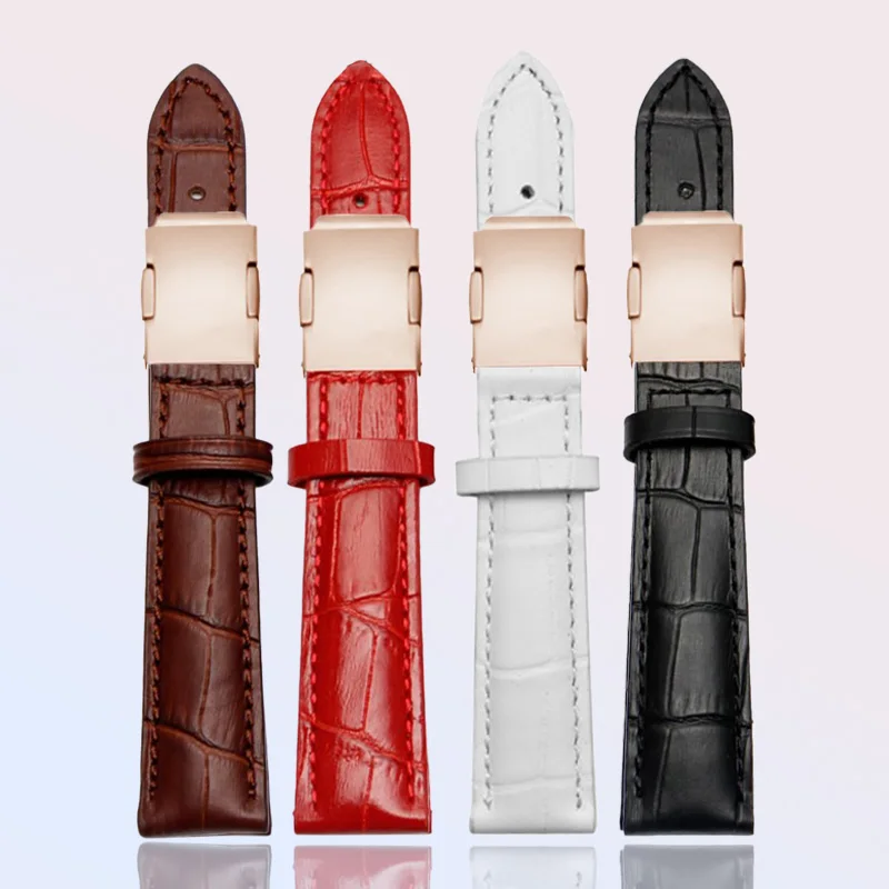 

Cowhide leather watch strap lightweight watchband designed for women black red white brown 14mm 16mm 18mm for Seiko LUKIA series