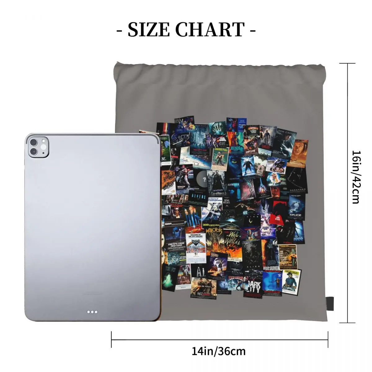 Sci-Fi Movie Posters Backpacks Fashion Portable Drawstring Bundle Pocket Sports Bag Book Bags For Travel Students