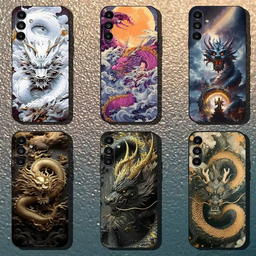 

Color Chinese Dragon Phone Case For Samsung Galaxy A13,A21s,A22,A31,A32,A52,A53,A71,A80,Soft Black Shell