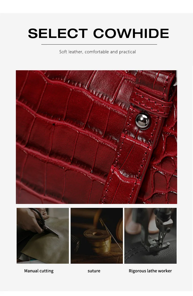 2026 Neu eingetroffene Echtledertasche, hochwertige, elegante Handtasche, geräumige Pendler-Schulter- und Umhängetasche – Detail 6