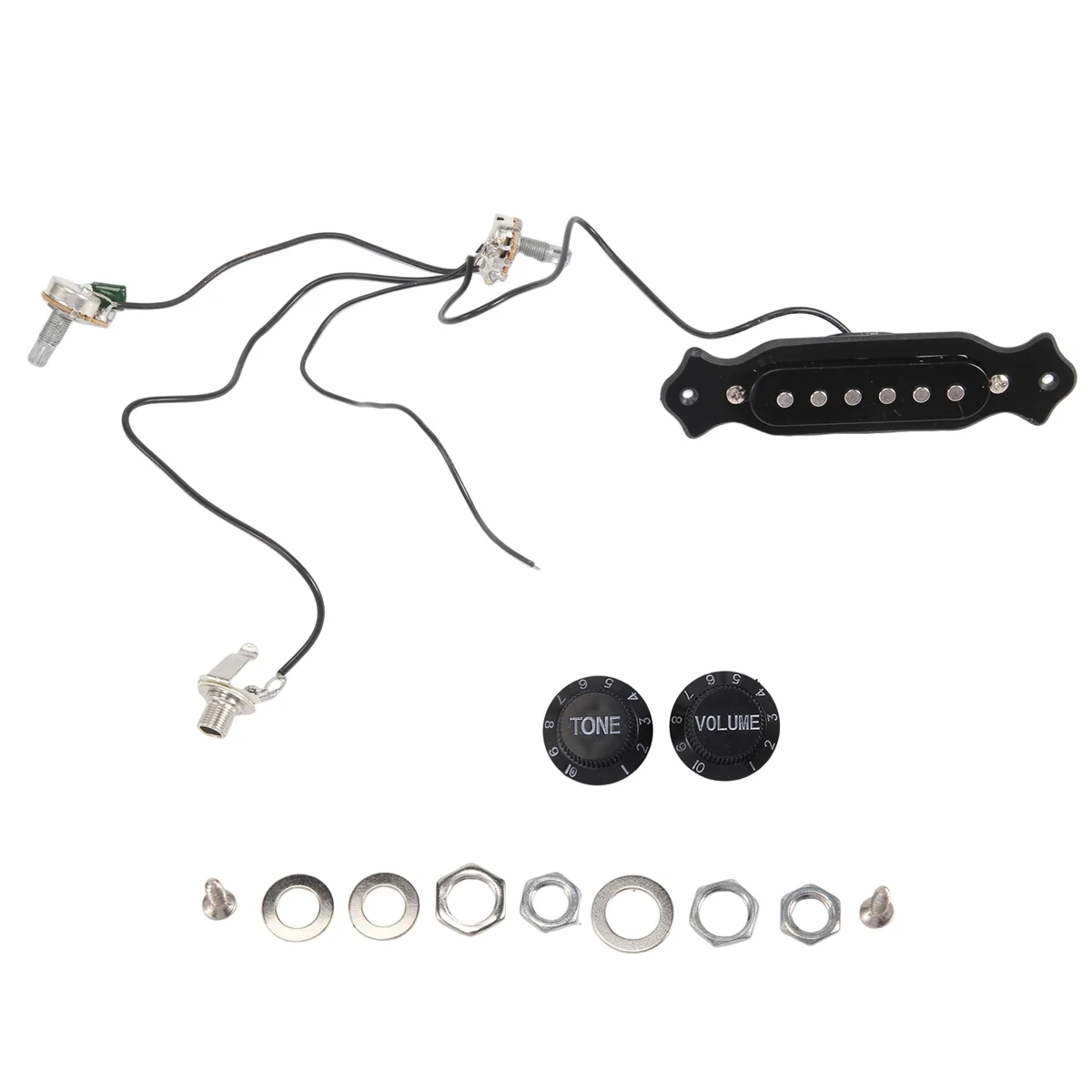 Magnetic acoustic pickup for guitar Black