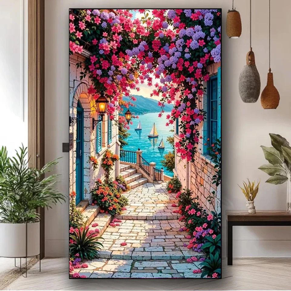 

Набор для алмазной вышивки: Пейзаж прибрежного городка, круглые/квадратные стразы, вышивка крестом, декор для дома, подарок ручной работы