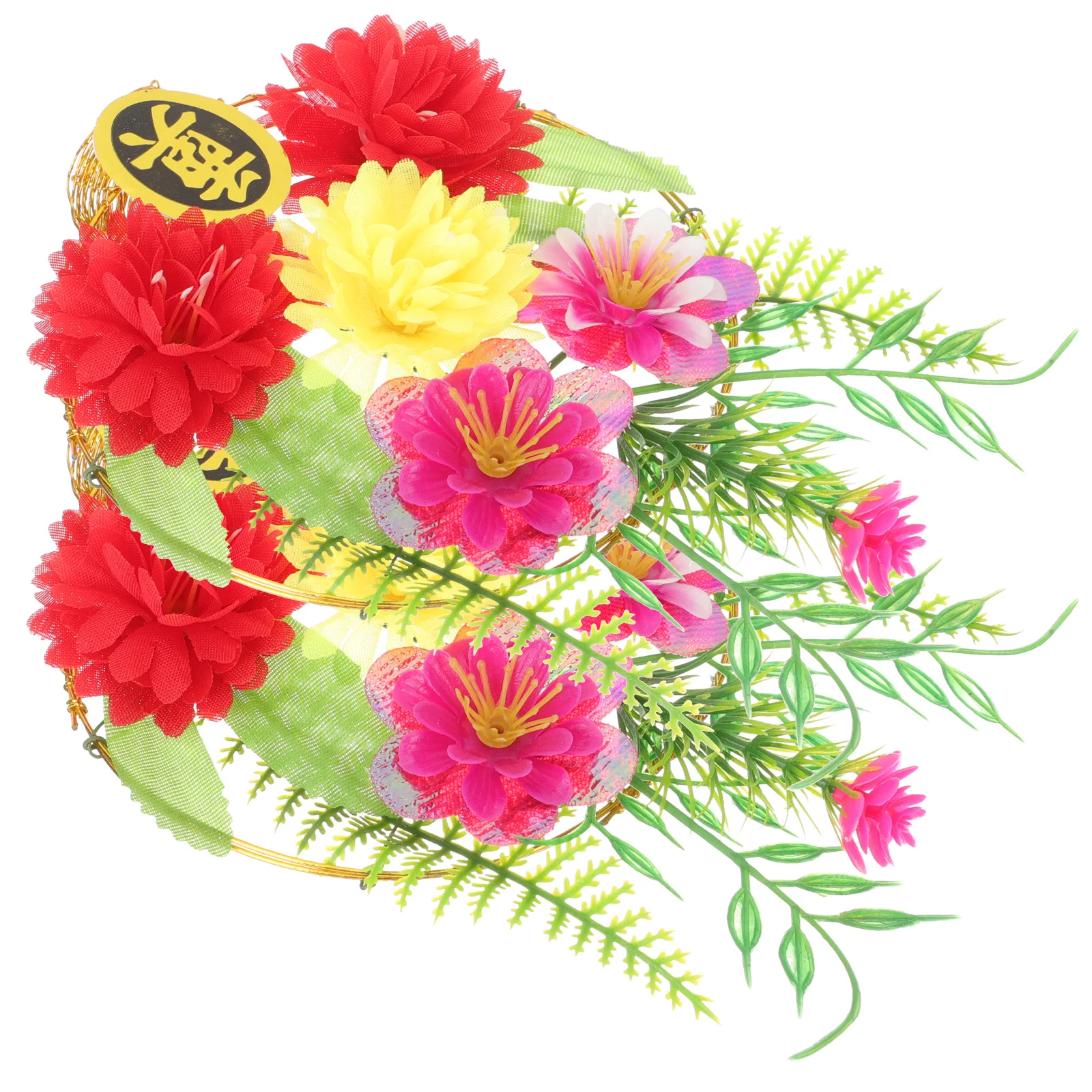 

2Pcs Grave Flower Basket Artificial Flowers for Cemetery Memorial Bouquet Realistic Outdoor Funeral Mourning Decor Suitable