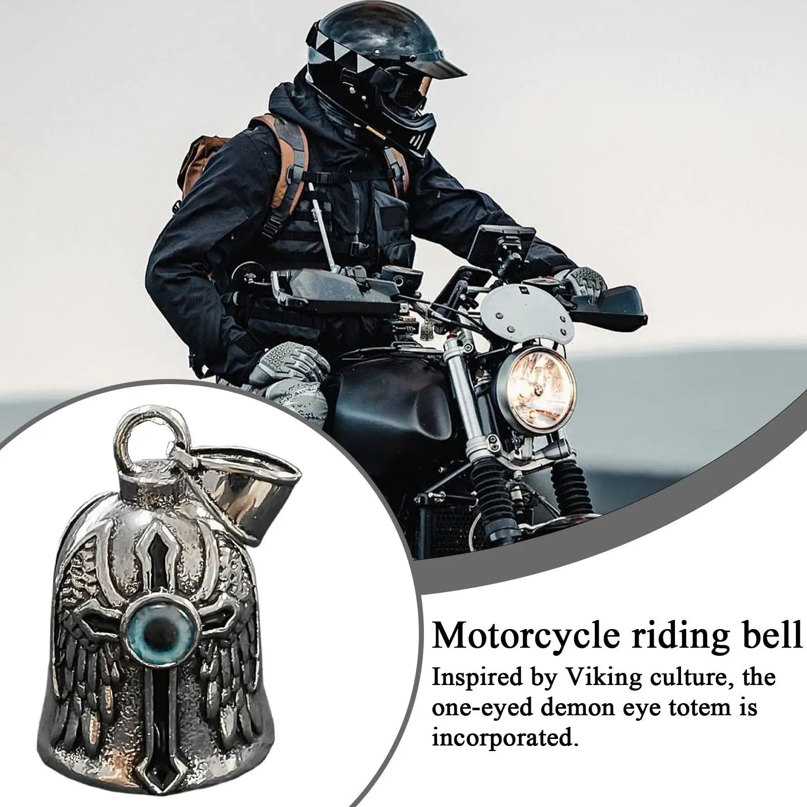 

Motorcycle Bell Evil Eye Motorcycle Bell For Cycling Riding Safety Alloy Handlebar Accessory Protective Ornament For Dad