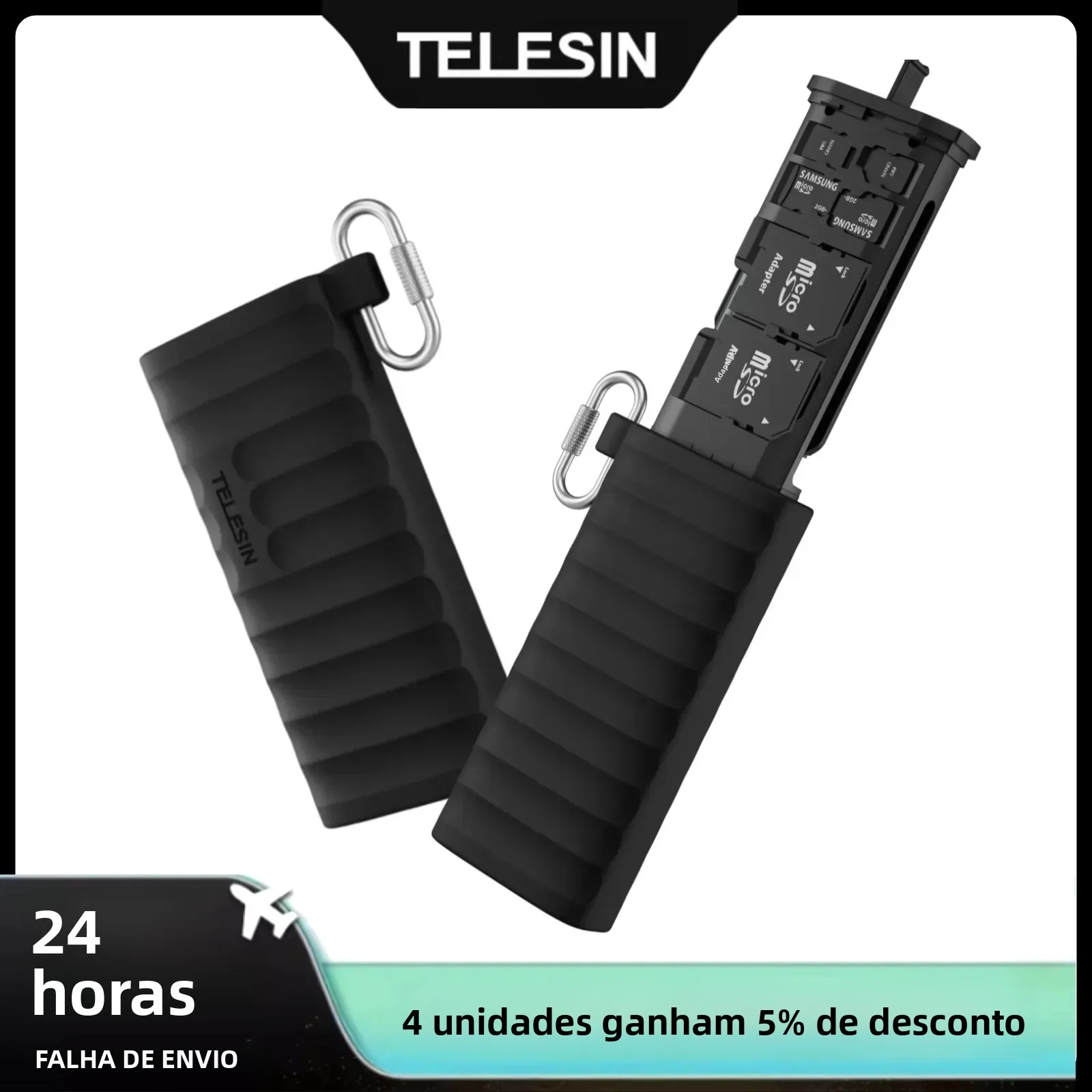telesin-12-in-1-type-cカードリーダー、スマホ・ノートパソコンアクセサリー用収納付き、ユニバーサル多機能tf-micro-sdカードリーダー