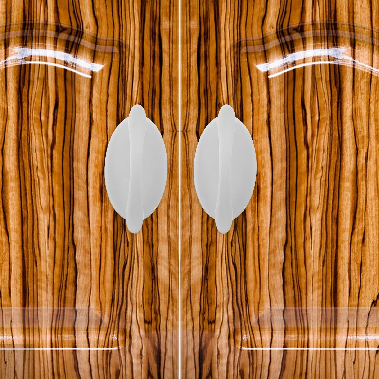 2pcs Adhesive Cabinet Drawer Pull Handles – Self-Stick Plastic Door Handles for Kitchen, Bathroom & Glass Sliding Doors