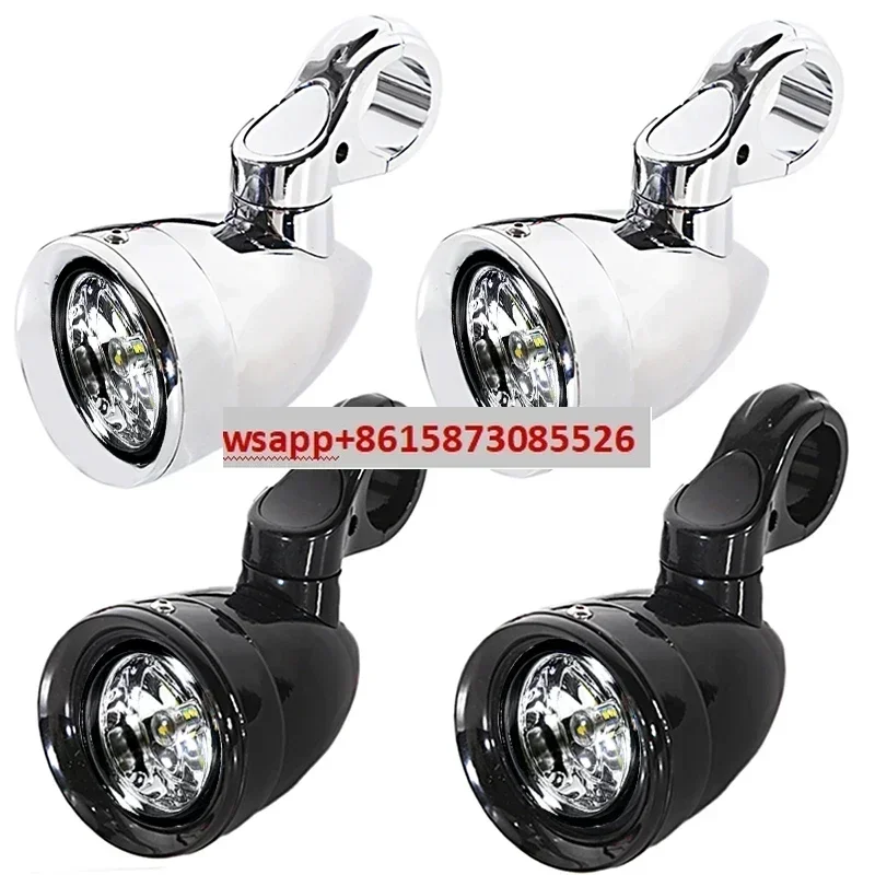 A pair Motorcycle modified metal bullet retro fog light suitable for Har-ley 883 gliding universal 32mm bumper