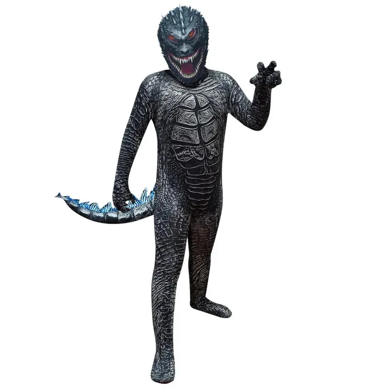 Costume d'Halloween pour enfants Godzillaa Cosplay combinaison couvre-chef dinosaure Performance fantaisie personnalité garçon cadeau d'anniversaire Costume