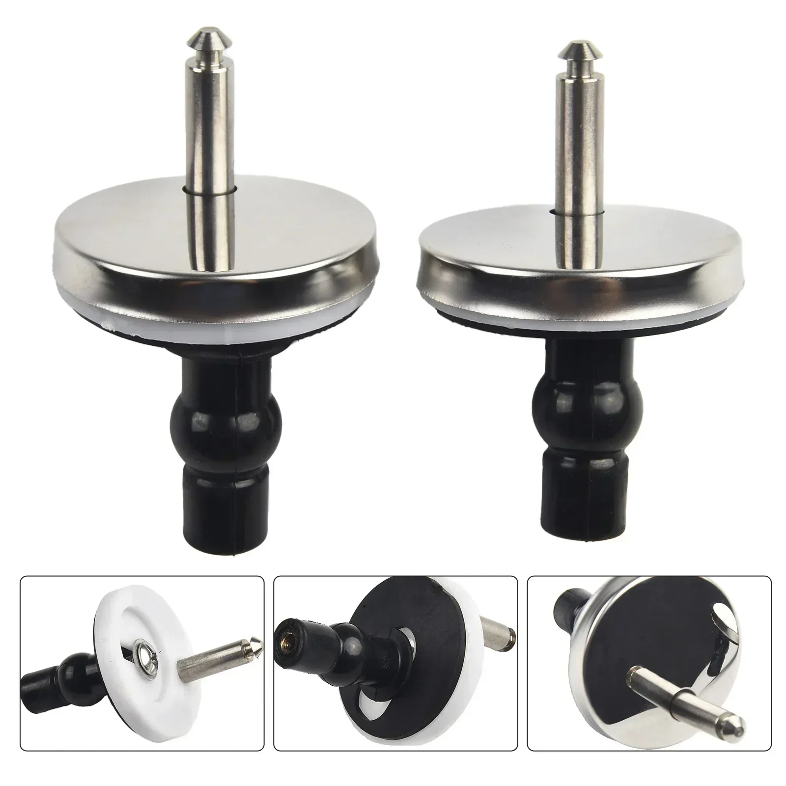 Hinge Pack Toilet Hinge None 50mm Fitting 2pcs。 Toilet Hinges Hinge Pair Release Sliver&Black Stainless Steel None
