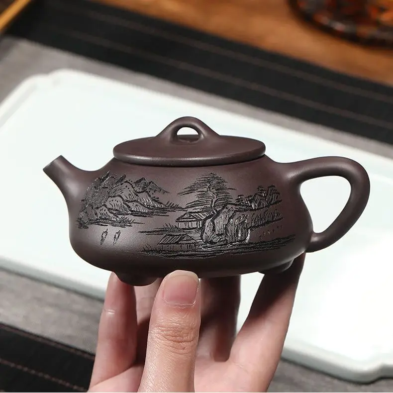 260ml Yixing Purple Clay Teapot Handmade  Filter Xishi Tea Pot Chinese Authentic Zisha Tea Set Kettle Customized Gifts