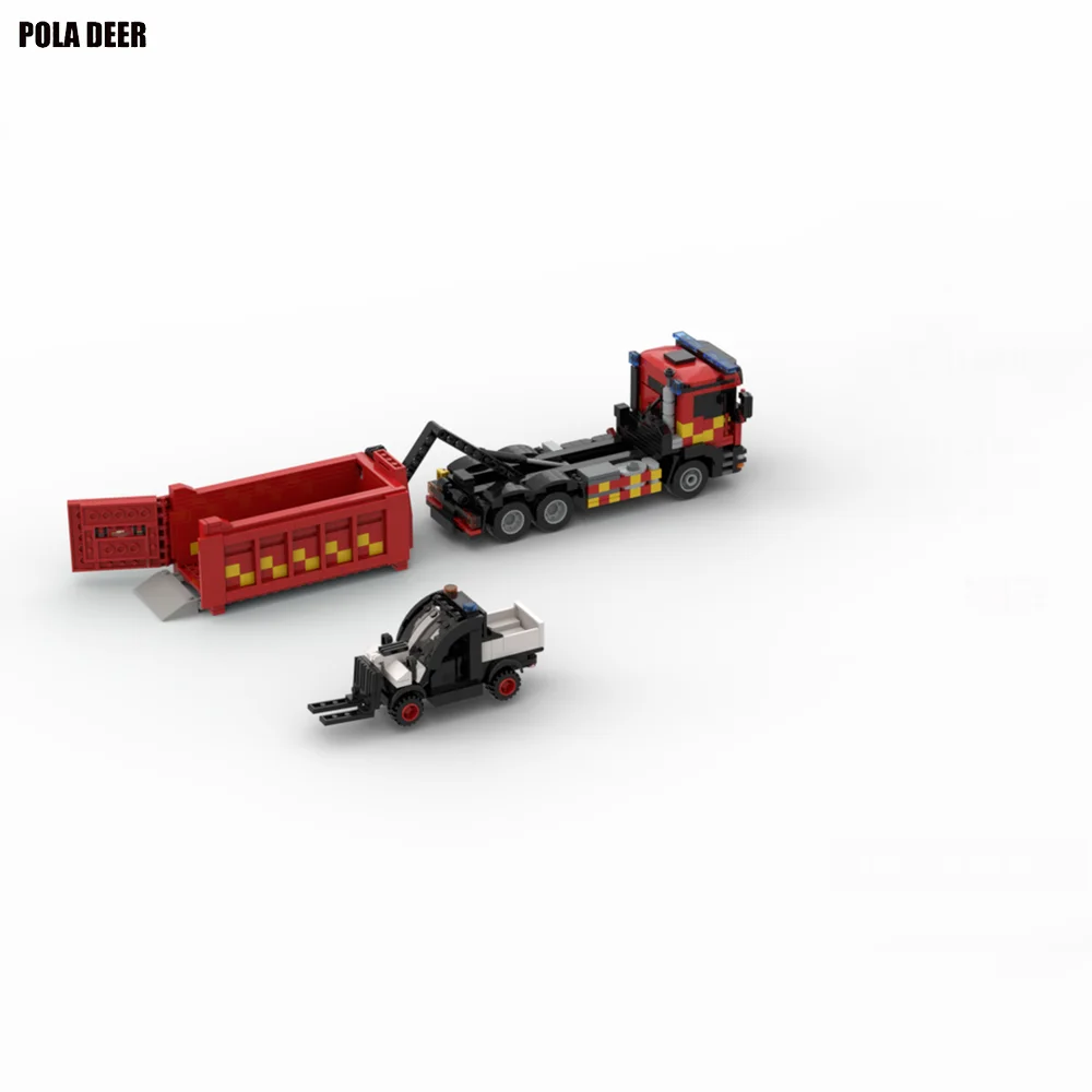 Poladeer-décennie s de construction assemblés pour garçon, modèle de jouets, cadeau de vacances, London Fire Brigade, Prime Mover, Bobcat, design créatif, 972 pièces