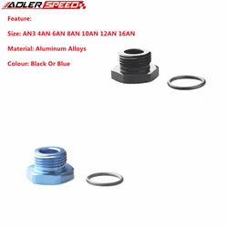 ADLERSPEED AN3 AN4 AN6 AN8 AN10 AN12 AN16 Aluminum Port Plug Fitting With O Ring Seal