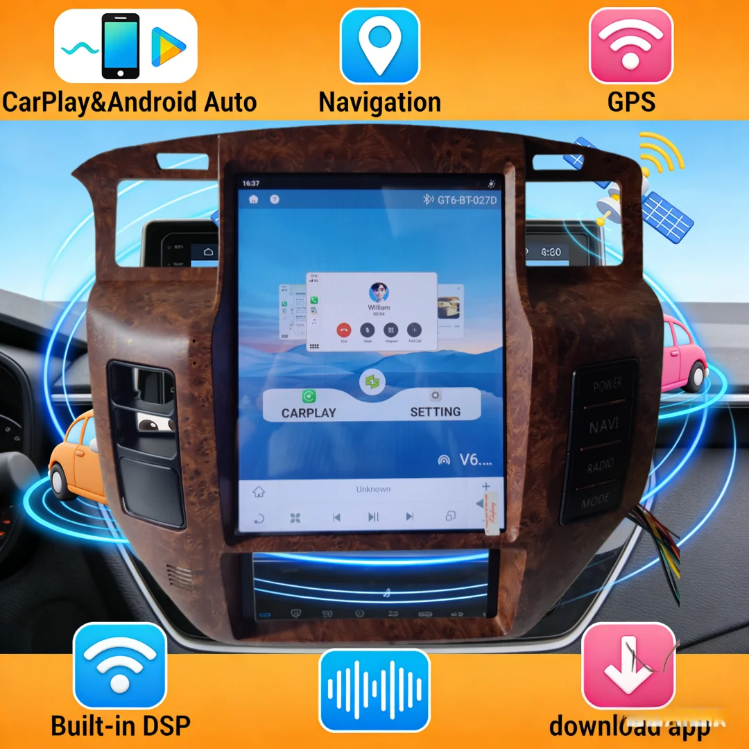 HL Android Screen For Nissan Patrol Y61 2004 2005 2006 2007 2008- 2021 CarPlay Car Auto Radio Stereo Multimedia Player Wifi GPS