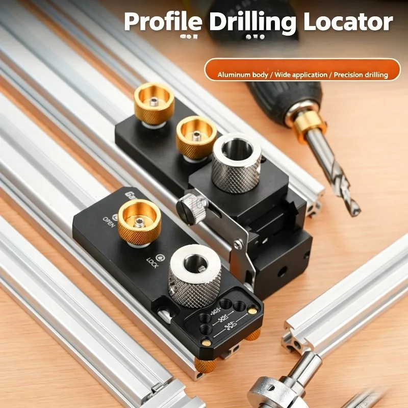 20/30/40 Aluminum Profile Hole Drilling Locator Woodworking Quick Positioning Drilling Auxiliary Jig Step Hole Drilling Fixture