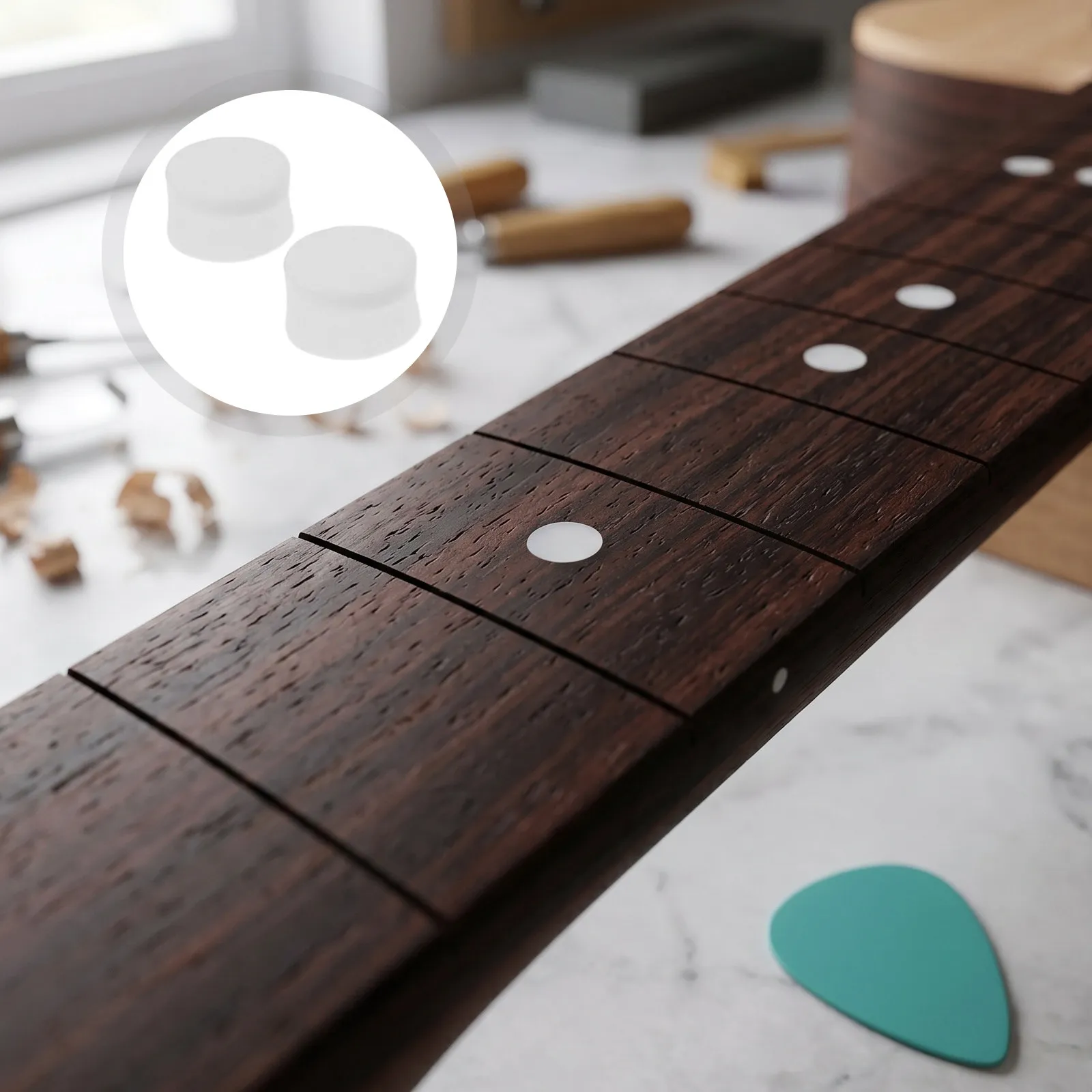150Pcs Guitar Neck Position Markers High Contrast Resin Fretboard Inlay Replacement Dots Fret Markers for Acoustic Electric Bass