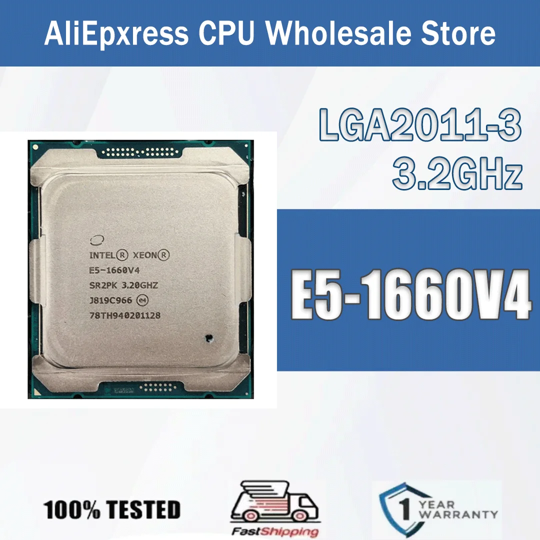 Intel Xeon E5-1660V4 3,20 GHz 8 Kerne 20 M E5-1660 V4 Computer CPU Prozessor Server E5 1660V4 SR2PK Paket LGA2011-3