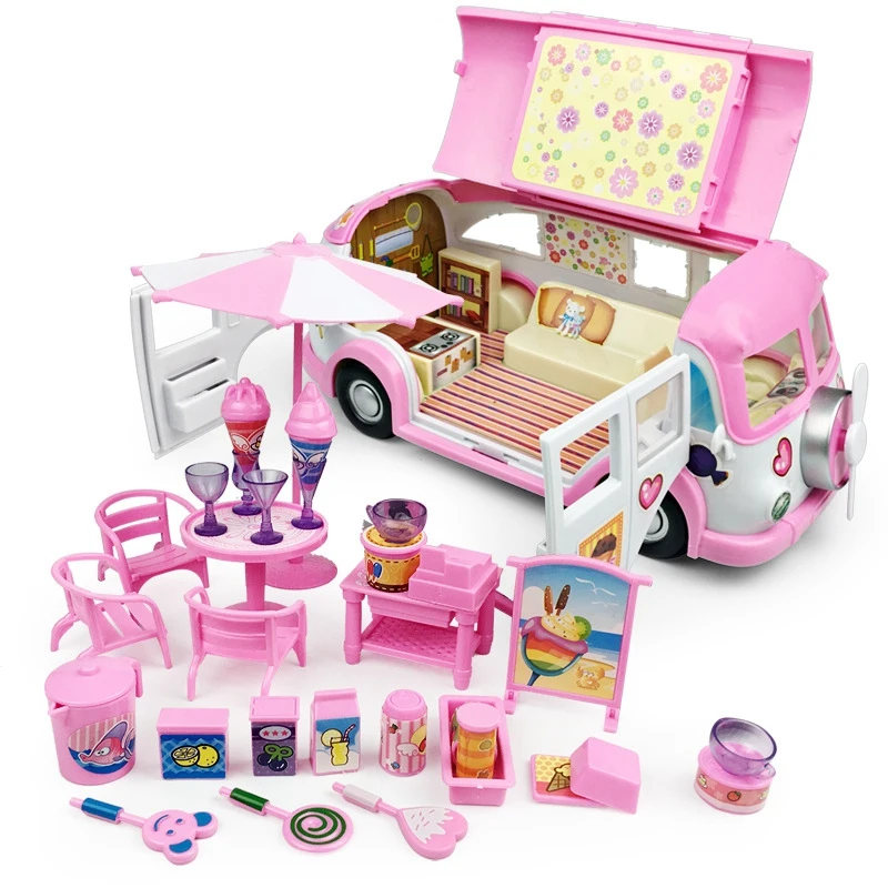 Camper carro crianças piquenique sorvete rv conjunto diy casa conversível piquenique carro crianças cadeira adesivos terno