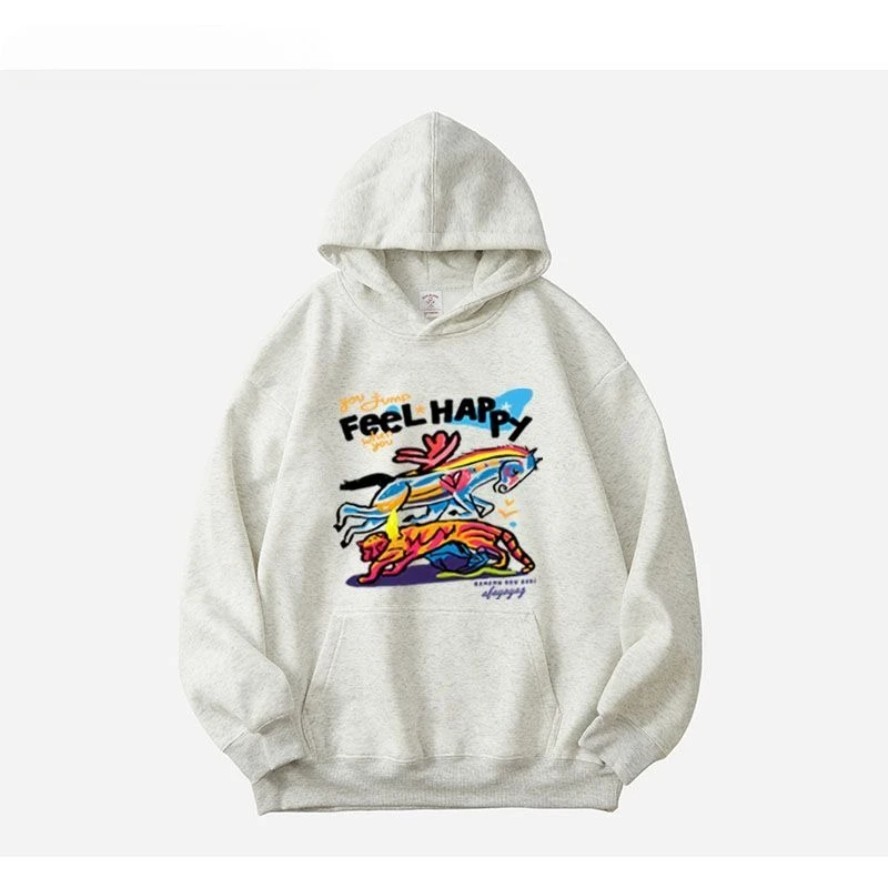 

Модные худи с ярким граффити в виде лошади для женщин и мужчин, свободный универсальный худи для пар, осенние плюшевые толстовки